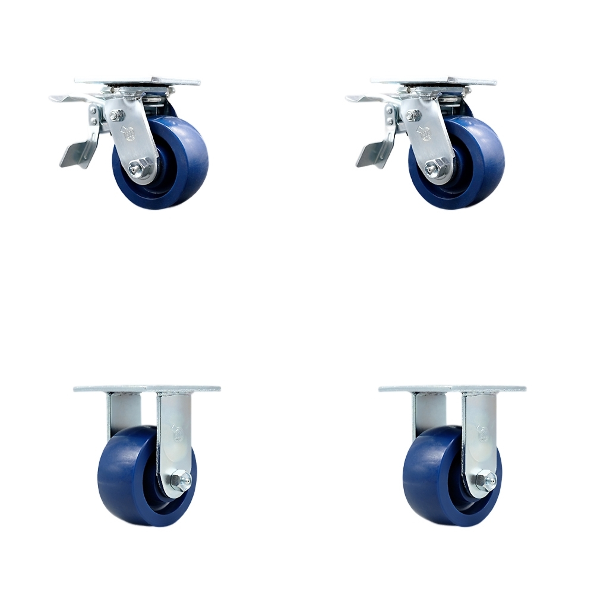 Service Caster, 4in. x 2in. Plate Casters, Wheel Diameter 4 in, Caster Type Swivel, Package (qty.) 4, Model# SCC-TTL30S420-SPUB-2-R-2